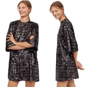 NWT Black Sequined Short Dress